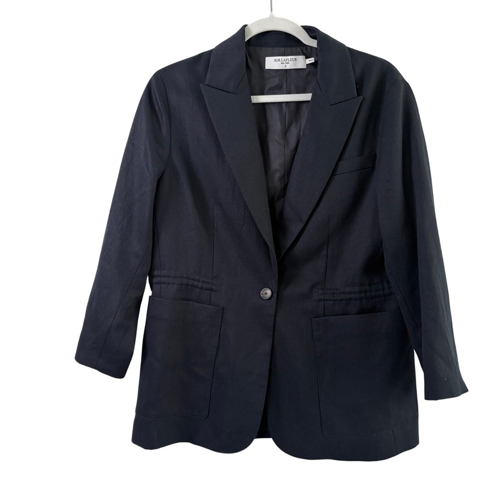 M. M. LaFleur Hyo Everyday Twill Jaclet Size 8 Night Navy Single Button Blazer